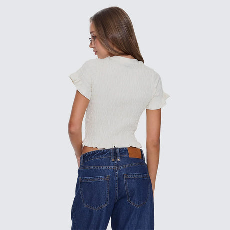 THRILLS Women's Against All Odds Shirred Tee - Butter Cream