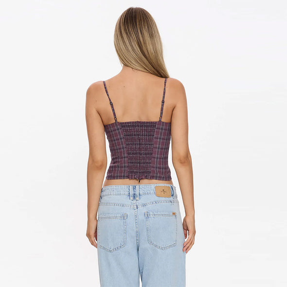 THRILLS Women's Almighty Check Top - Vintage Mauve