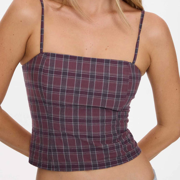 THRILLS Women's Almighty Check Top - Vintage Mauve