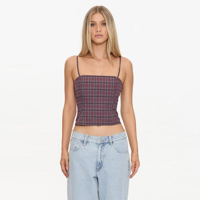 THRILLS Women's Almighty Check Top - Vintage Mauve
