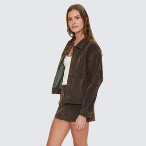 THRILLS Women's Bailey Flocked Jacket - Dark Chocolate