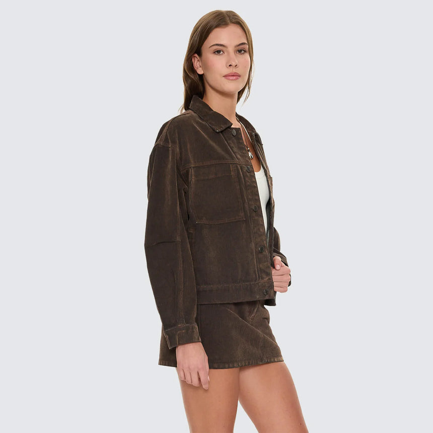 THRILLS Women's Bailey Flocked Jacket - Dark Chocolate