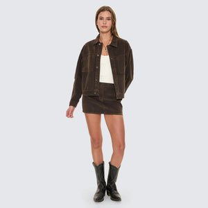 THRILLS Women's Bailey Flocked Jacket - Dark Chocolate