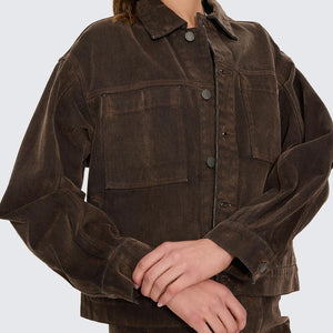 THRILLS Women's Bailey Flocked Jacket - Dark Chocolate