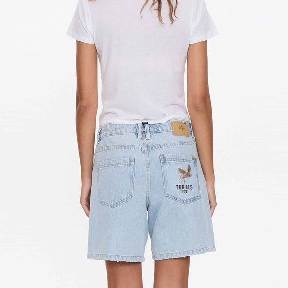 THRILLS Women's Billie Low Rise Baggy Embroidered Short - Serenity Blue