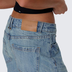 THRILLS Women's Billie Low Rise Baggy Jean - Dirty Crinkle Blue
