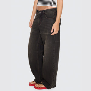 THRILLS Women's Billie Low Rise Baggy Jean - Licorice