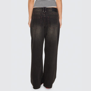 THRILLS Women's Billie Low Rise Baggy Jean - Licorice