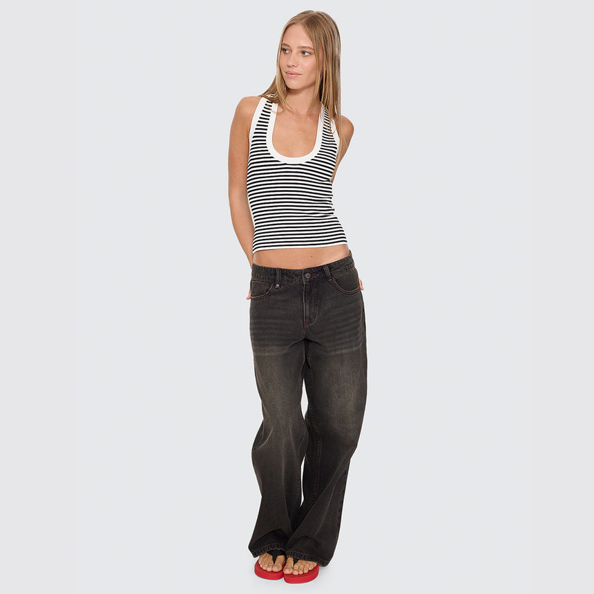 THRILLS Women's Billie Low Rise Baggy Jean - Licorice