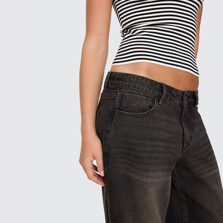 THRILLS Women's Billie Low Rise Baggy Jean - Licorice