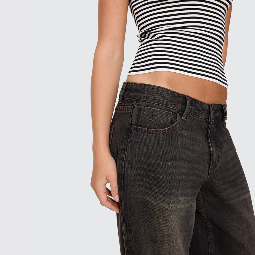THRILLS Women's Billie Low Rise Baggy Jean - Licorice