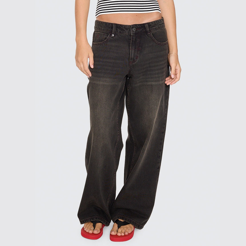 THRILLS Women's Billie Low Rise Baggy Jean - Licorice