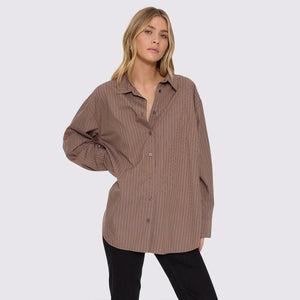THRILLS Women's Brentwood Stripe Oversized Shirt - Falcon
