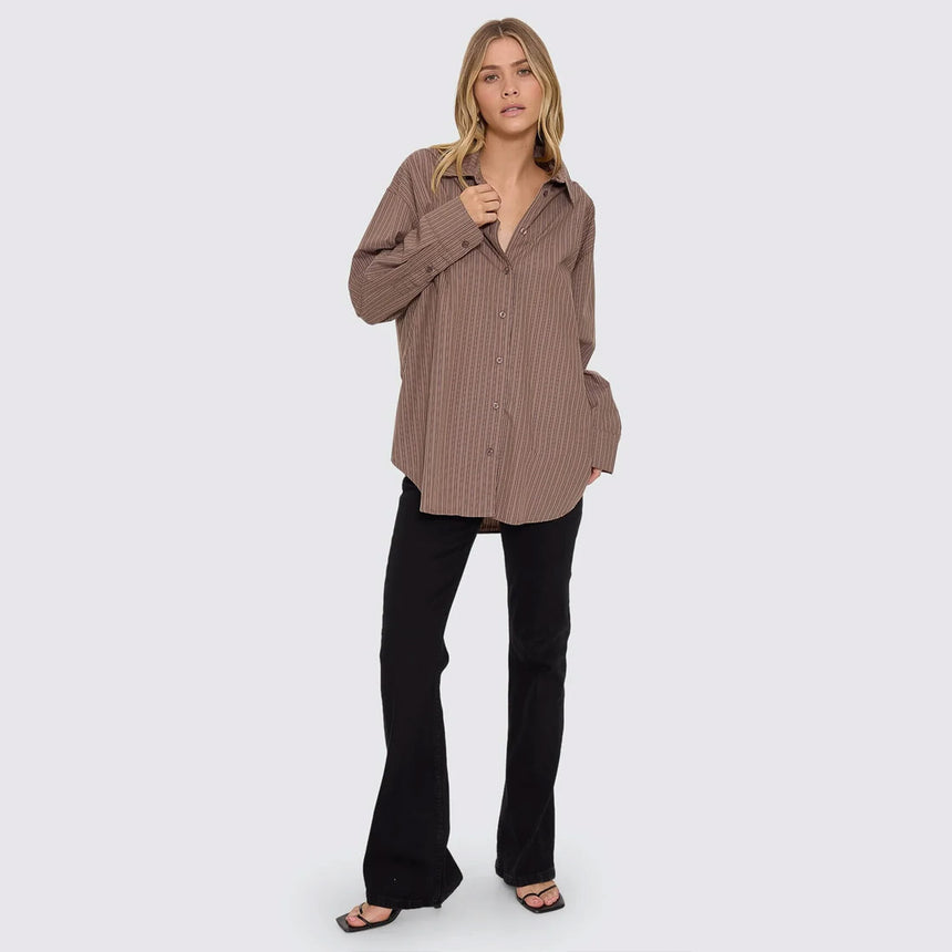 THRILLS Women's Brentwood Stripe Oversized Shirt - Falcon