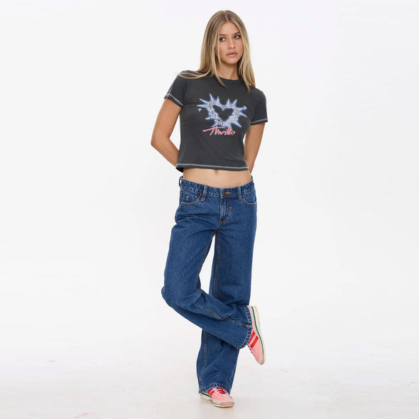 THRILLS Women's Burning Hearts Boy Tee - Merch Black