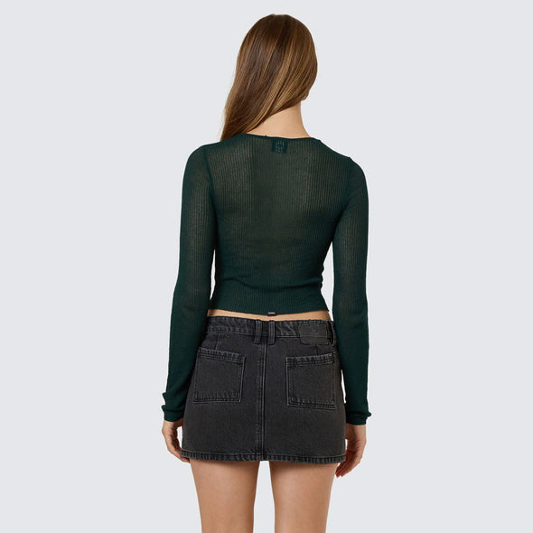 THRILLS Women's Dissolve My Mind Long Sleeve Knit Top - Vista Green