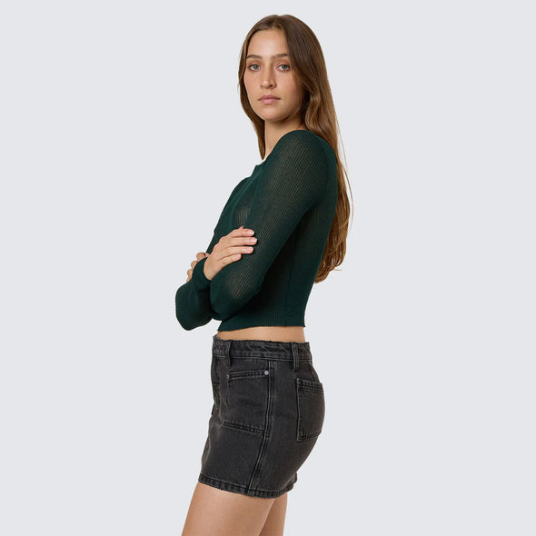 THRILLS Women's Dissolve My Mind Long Sleeve Knit Top - Vista Green