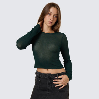 THRILLS Women's Dissolve My Mind Long Sleeve Knit Top - Vista Green
