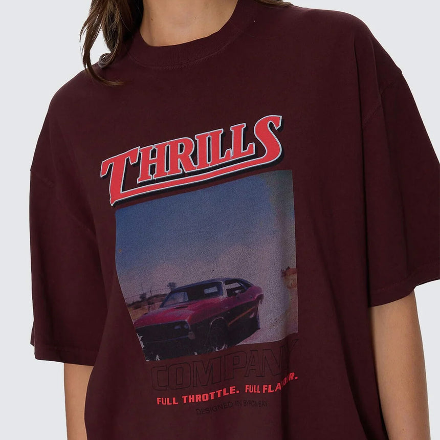 THRILLS Women's Full Throttle Oversized Tee - Bitter Chocolate