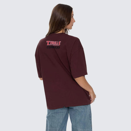 THRILLS Women's Full Throttle Oversized Tee - Bitter Chocolate