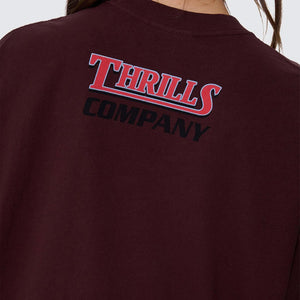 THRILLS Women's Full Throttle Oversized Tee - Bitter Chocolate