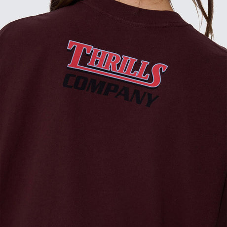 THRILLS Women's Full Throttle Oversized Tee - Bitter Chocolate