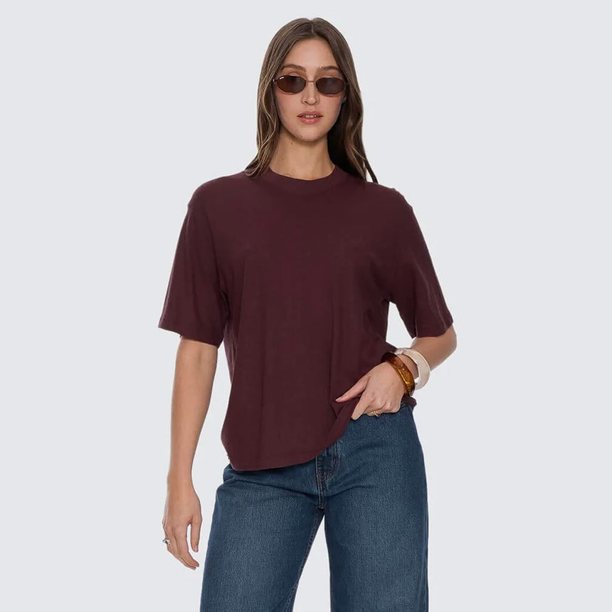 THRILLS Women's Hemp Square Tee - Bitter Chocolate