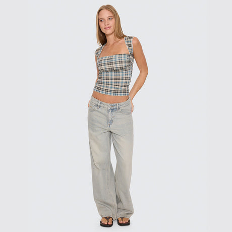 THRILLS Women's High Noon Billie Low Rise Baggy Jean - Light Granite Blue