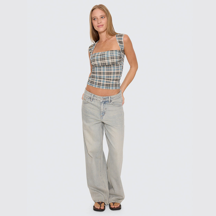 THRILLS Women's High Noon Billie Low Rise Baggy Jean - Light Granite Blue