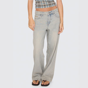 THRILLS Women's High Noon Billie Low Rise Baggy Jean - Light Granite Blue
