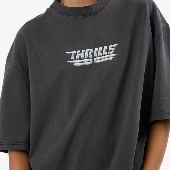 THRILLS Women's High Shine Oversized Tee - Merch Black