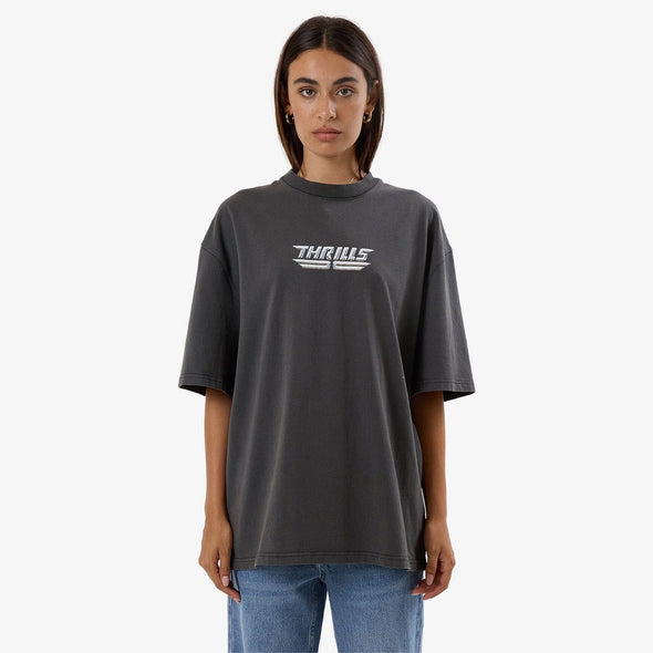 THRILLS Women's High Shine Oversized Tee - Merch Black