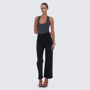THRILLS Women's Holly High Rise Stretch Wide Jean - Aged Black