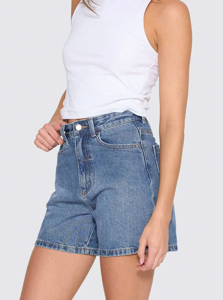 THRILLS Women's Koko High Rise Short - Darker Dust Blue