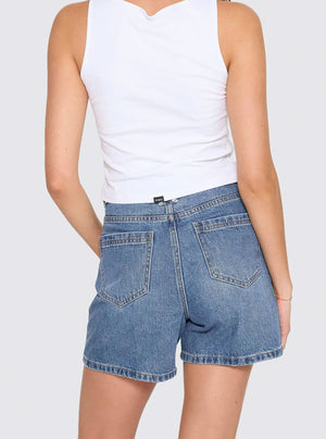 THRILLS Women's Koko High Rise Short - Darker Dust Blue