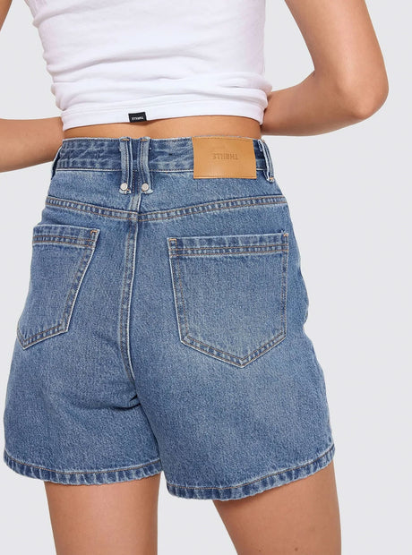 THRILLS Women's Koko High Rise Short - Darker Dust Blue