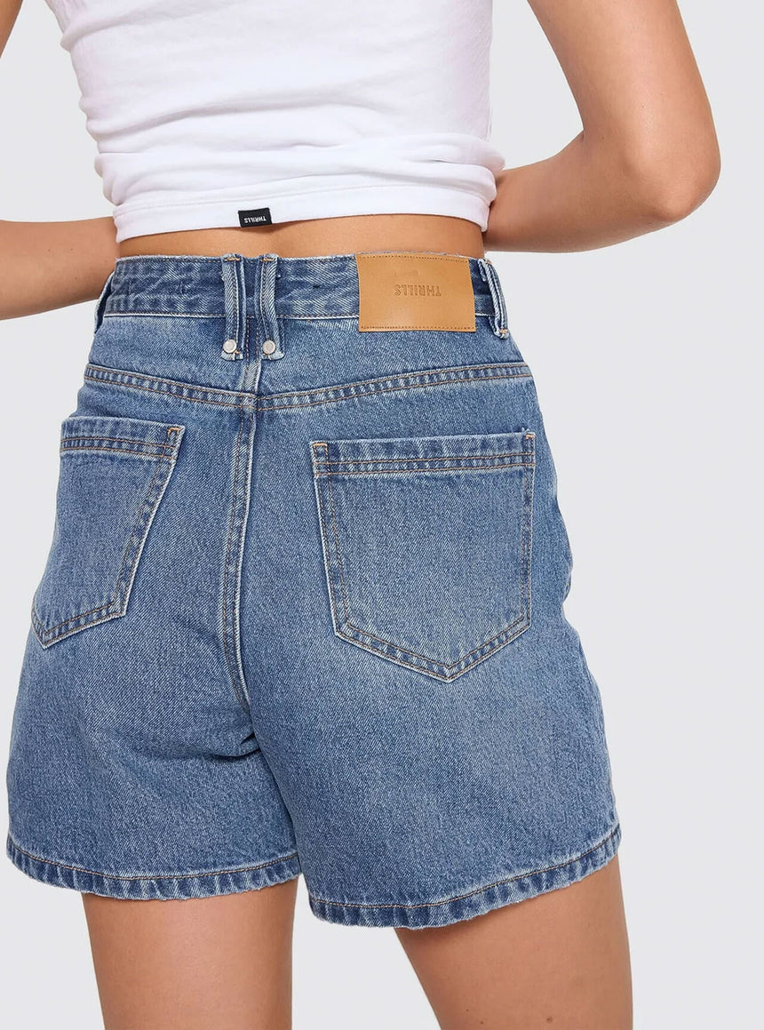 THRILLS Women's Koko High Rise Short - Darker Dust Blue