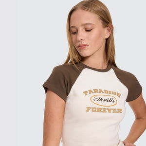 THRILLS Women's Last Stop Raglan Club Tee - Heritage White