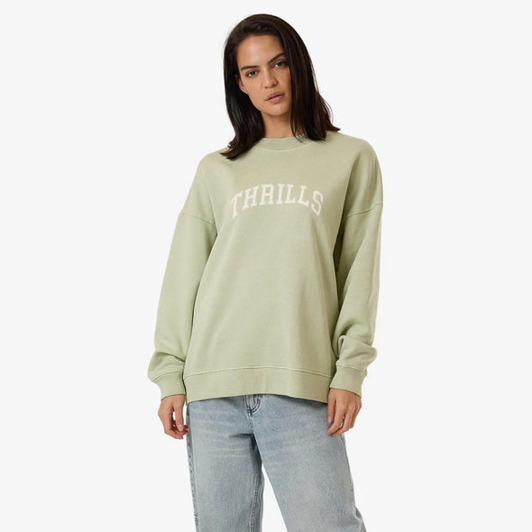 THRILLS Women's Line Up Cocoon Panel Crew - Mist Green