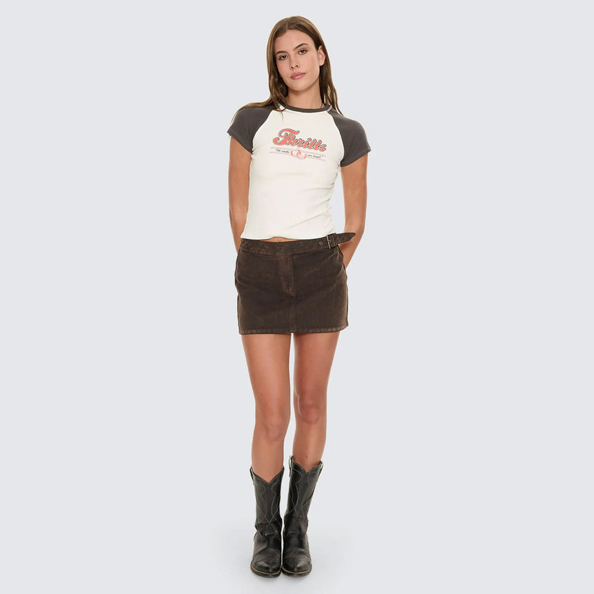 THRILLS Women's Make Em Tough Raglan Club Tee - Dirty White