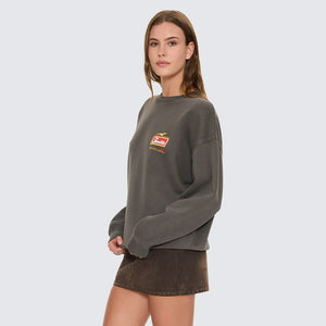 THRILLS Women's Make Em Tough Slouch Crew - Merch Black