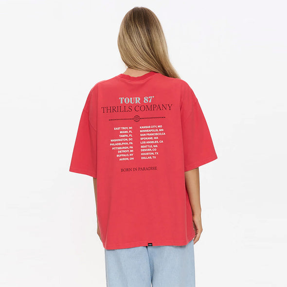 THRILLS Women's Metal & Dust Oversized Tee - Flame Red