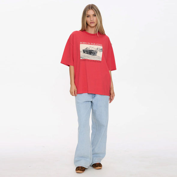 THRILLS Women's Metal & Dust Oversized Tee - Flame Red