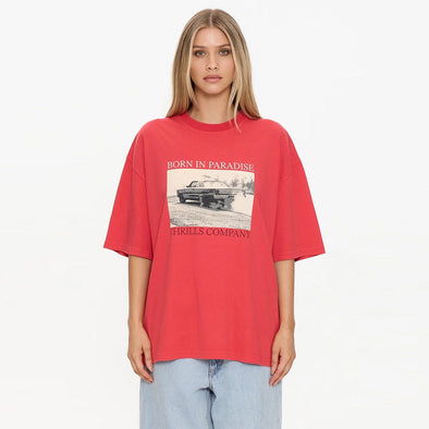 THRILLS Women's Metal & Dust Oversized Tee - Flame Red