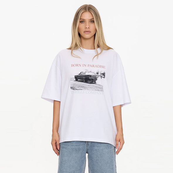 THRILLS Women's Metal & Dust Oversized Tee - White