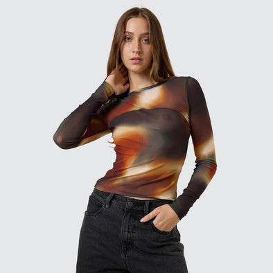 THRILLS Women's Metamorphic Daze Mesh Top - Black