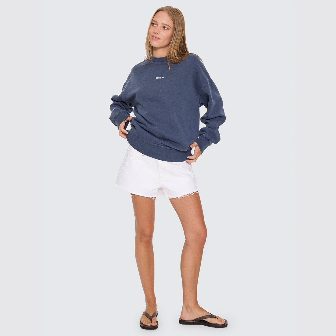 THRILLS Women's Minimal Thrills Slouch Crew - Heritage Navy