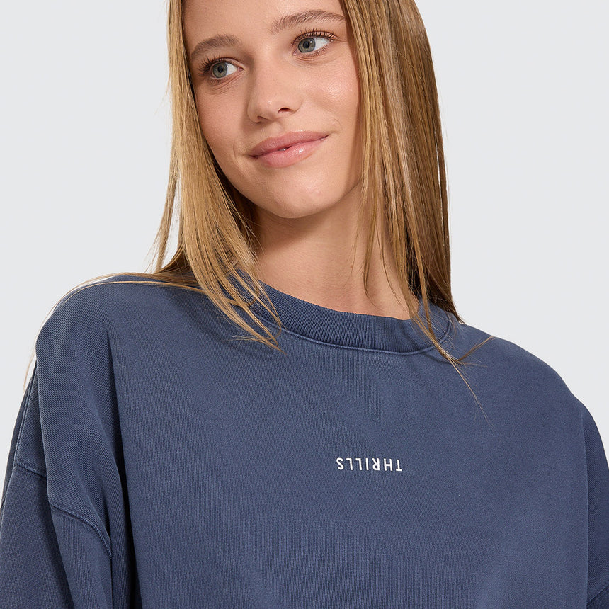 THRILLS Women's Minimal Thrills Slouch Crew - Heritage Navy