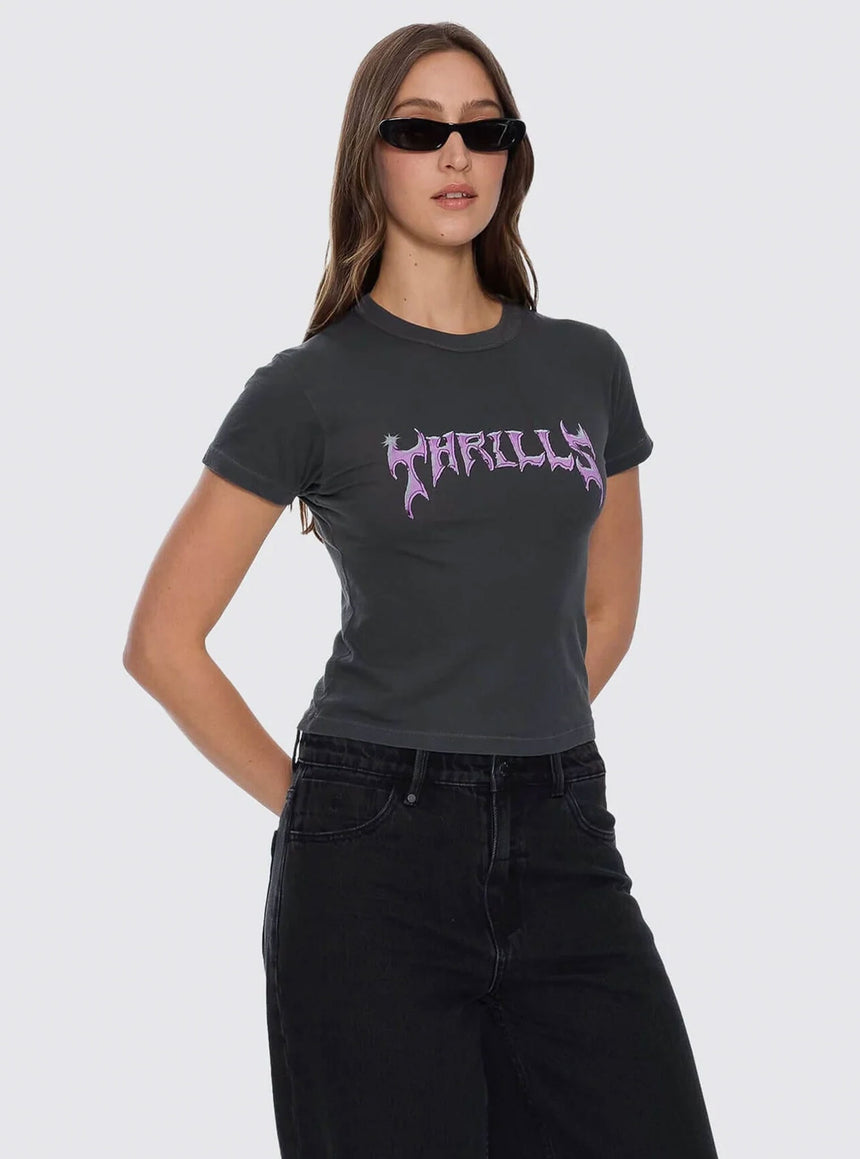 THRILLS Women's Neon Metal Boy Tee - Merch Black