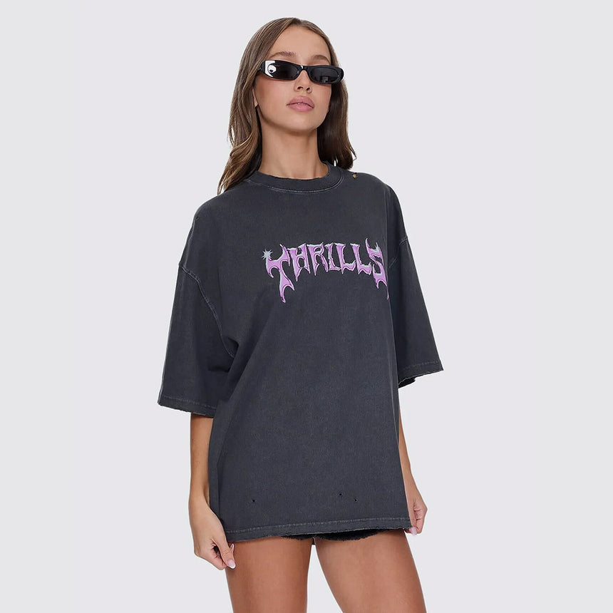 THRILLS Women's Neon Metal Oversized Tee - Merch Black